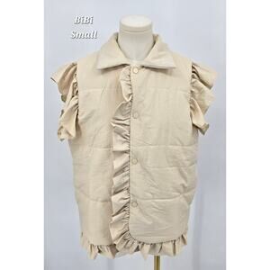 BIBI “Caught Up In It” Ruffle Puffer Vest – Size Small
